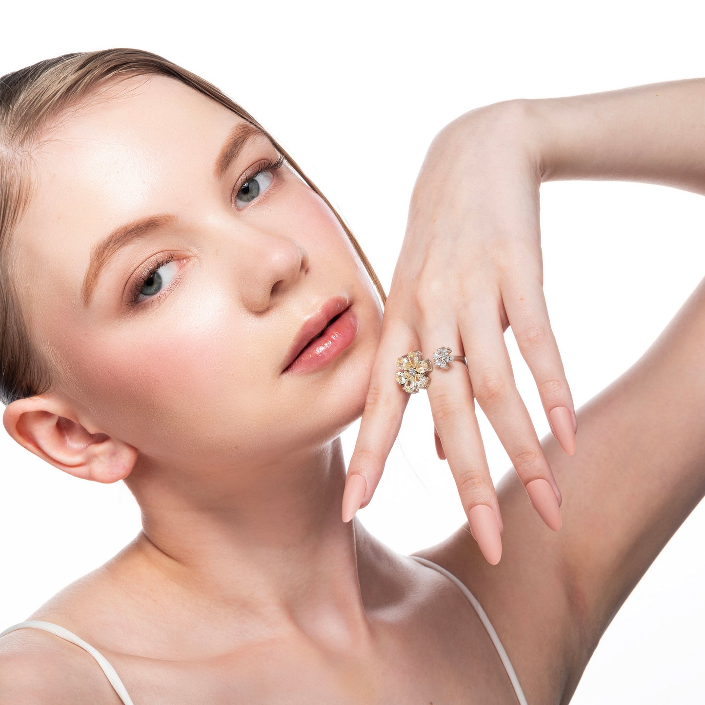 Golden Petal Cocktail Ring