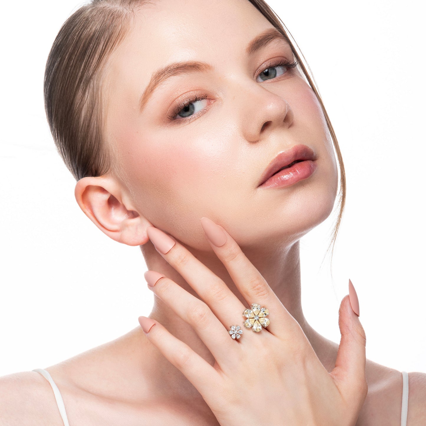 Golden Petal Cocktail Ring