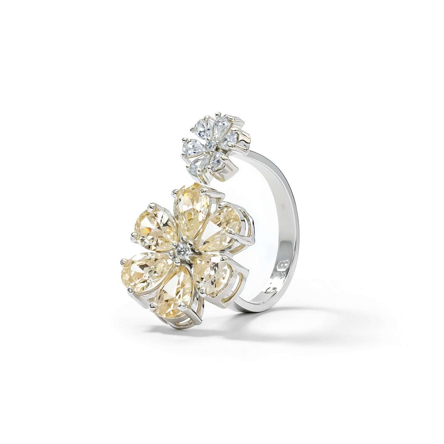 Golden Petal Cocktail Ring