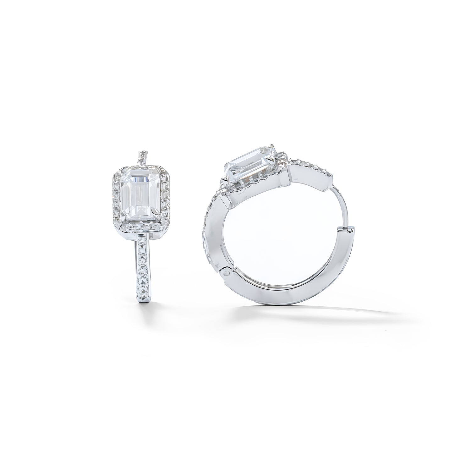 Regalia Emerald Cut Hoops