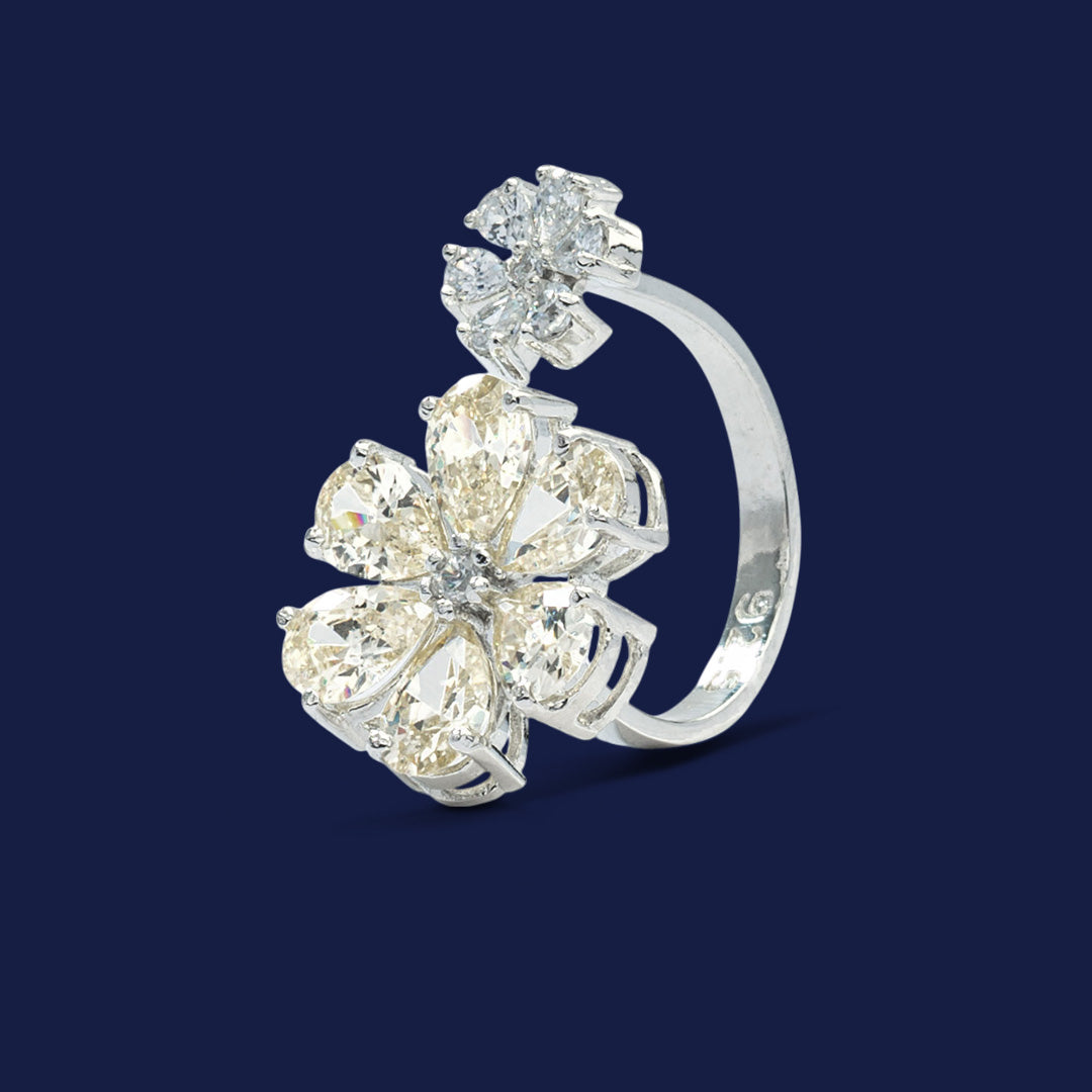 Golden Petal Cocktail Ring