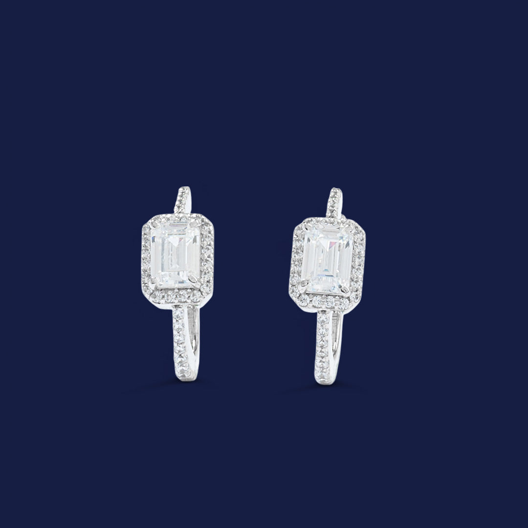 Regalia Emerald Cut Hoops