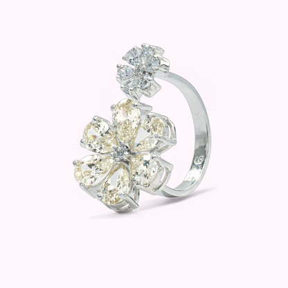 Golden Petal Cocktail Ring